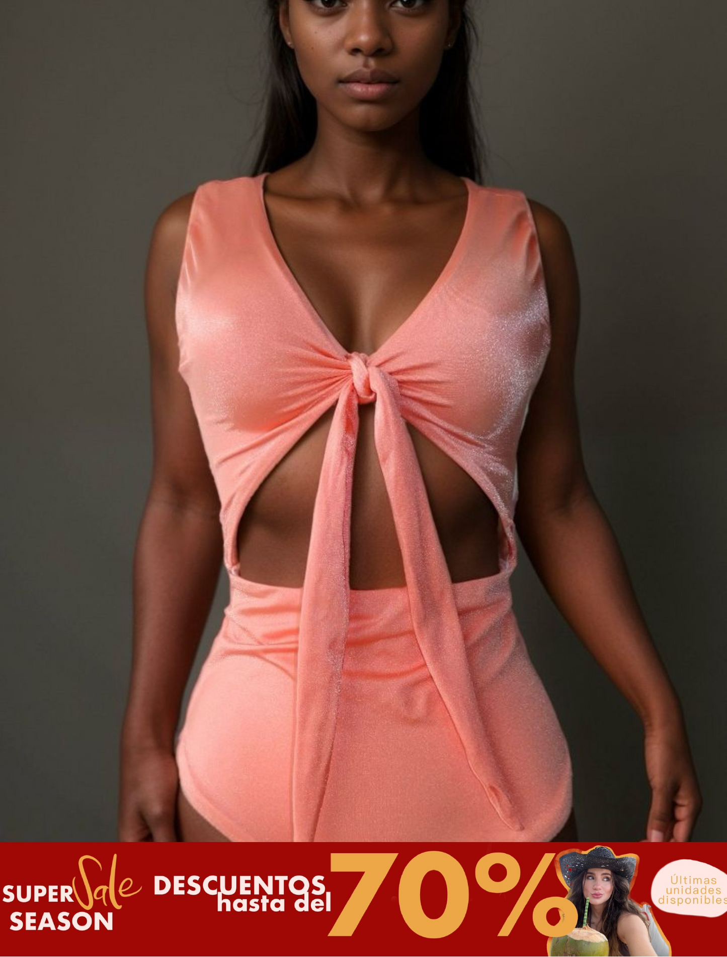 CORAL- enterizo con abertura frontal