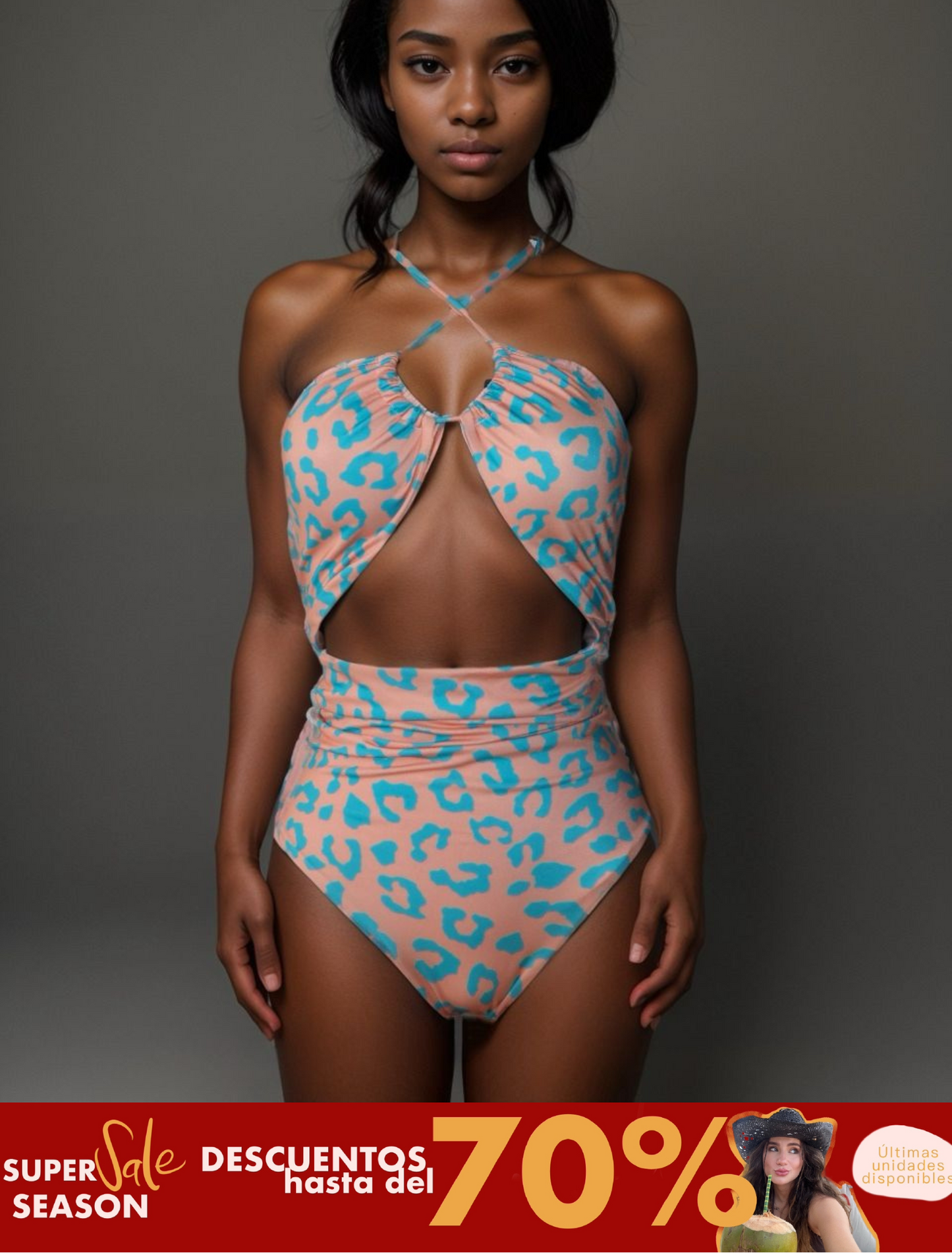 ANIMAL PRINT - enterizo estampado con abertura