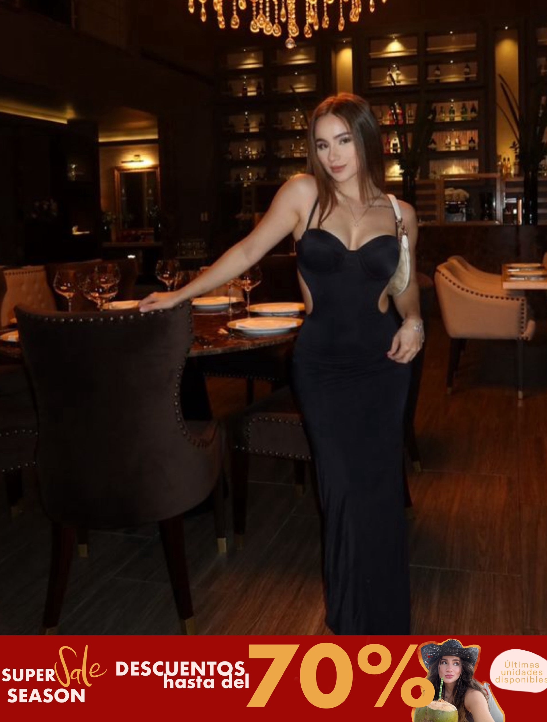 Vestido encopado con aberturas - ANY