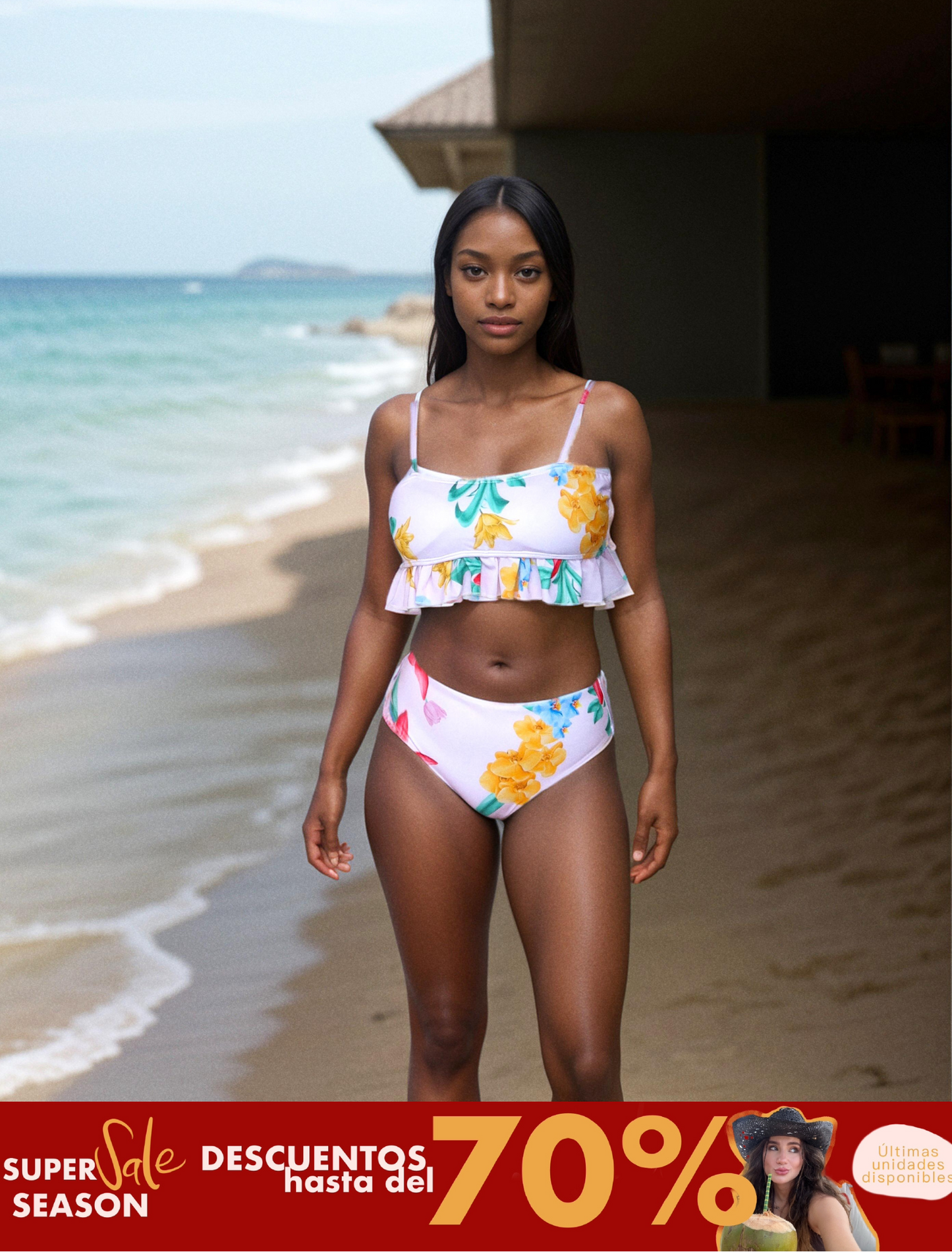 TROPICAL - bikini 2 piezas estampado con boleros