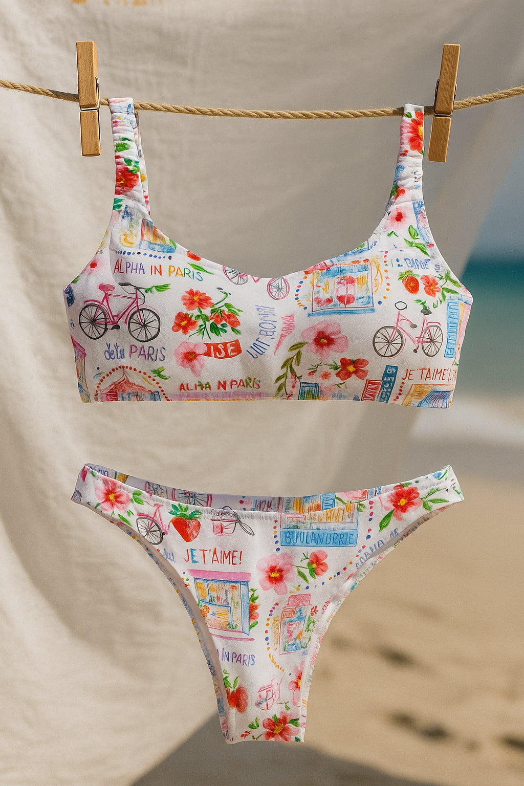 VERANO IN PARÍS - bikini 2 piezas estampado
