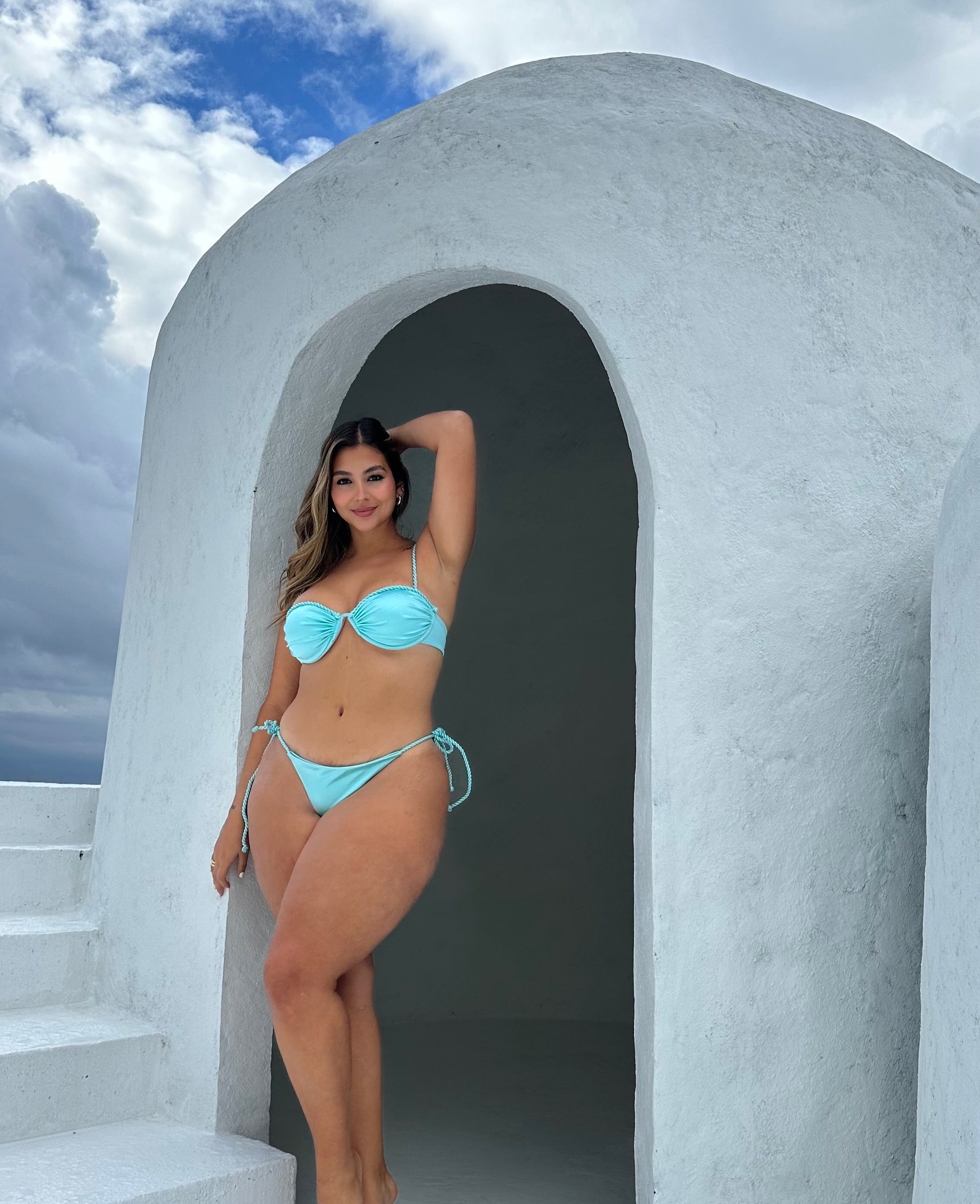 Bikini 2 piezas entorchado - EMILY AZUL