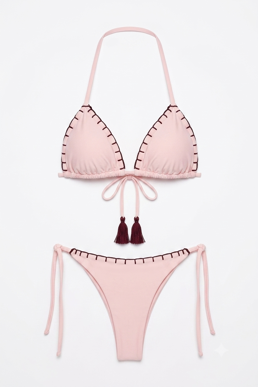 SAINT LOVE - bikini 2 piezas con borde tejido