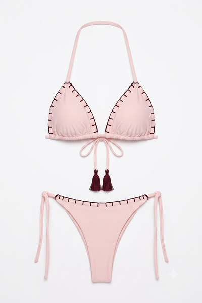 SAINT LOVE - bikini 2 piezas con borde tejido