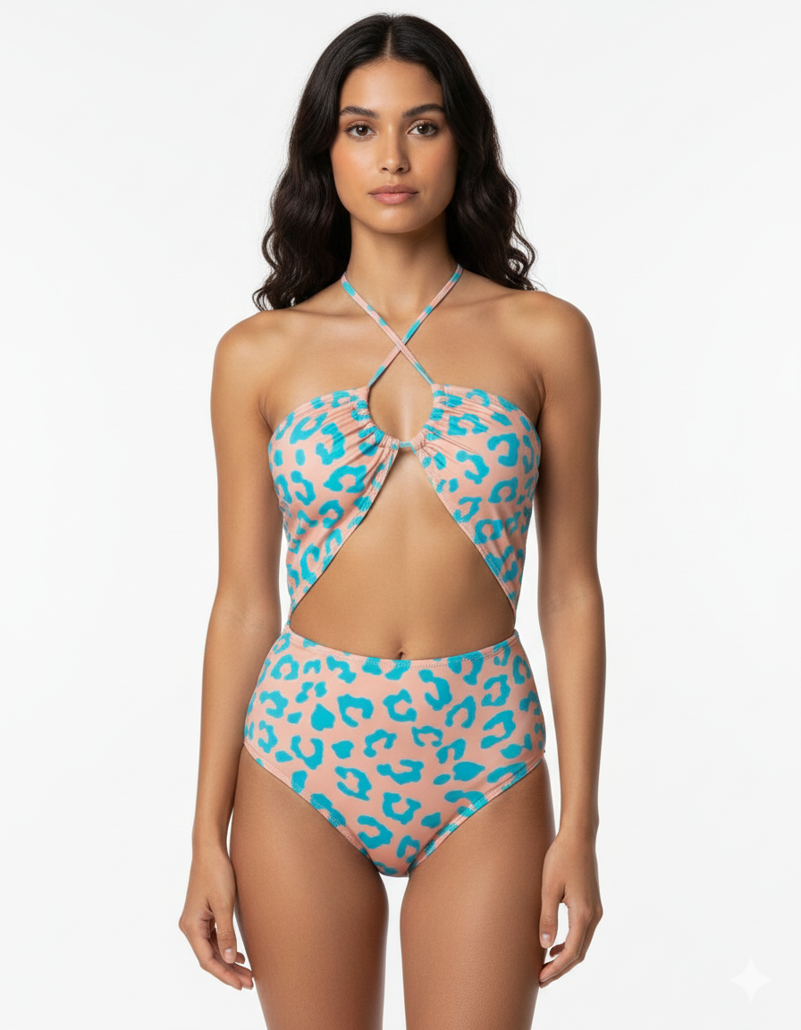 ANIMAL PRINT - enterizo estampado con abertura