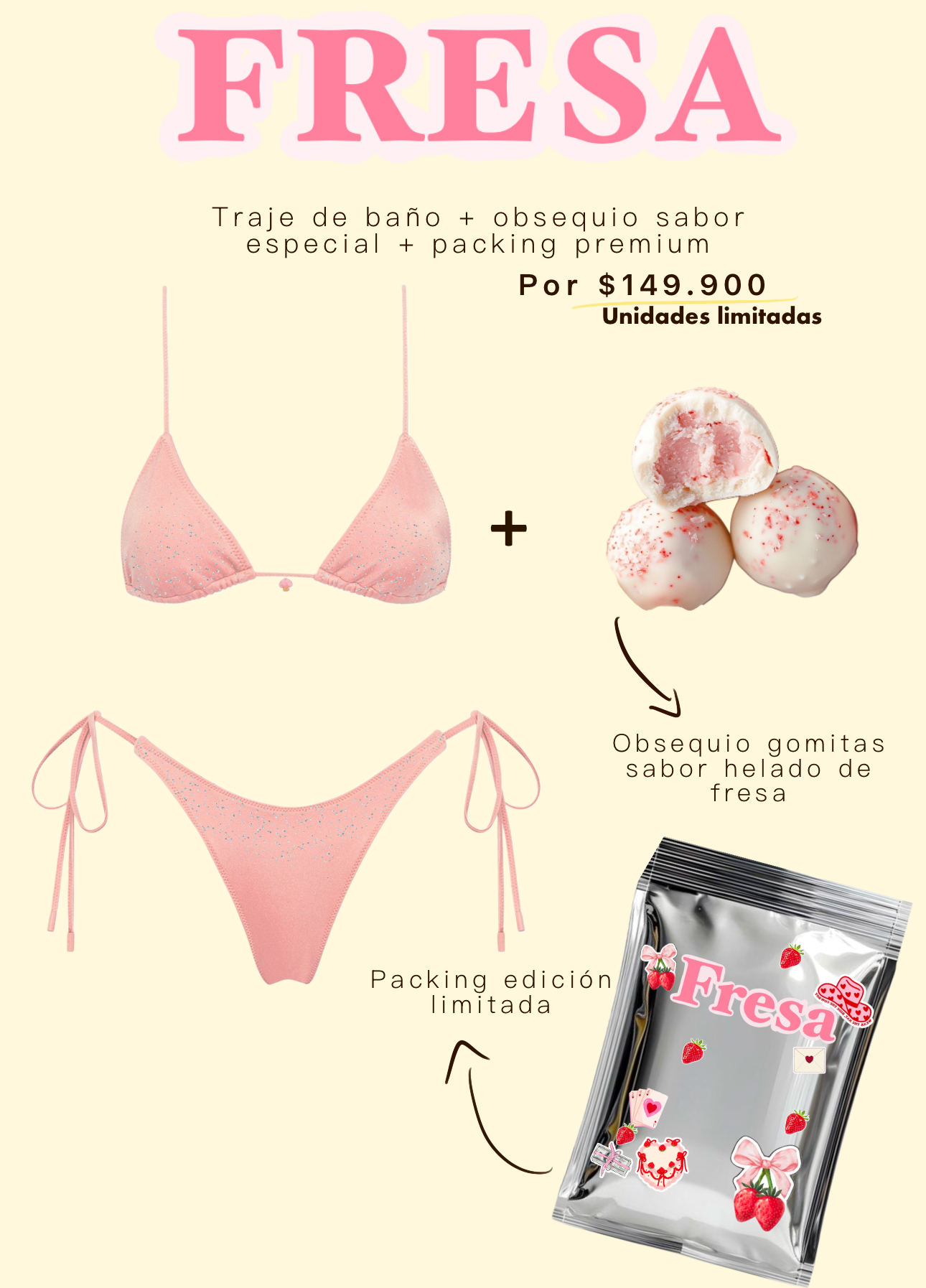 Bikini bronceador edicion sabores