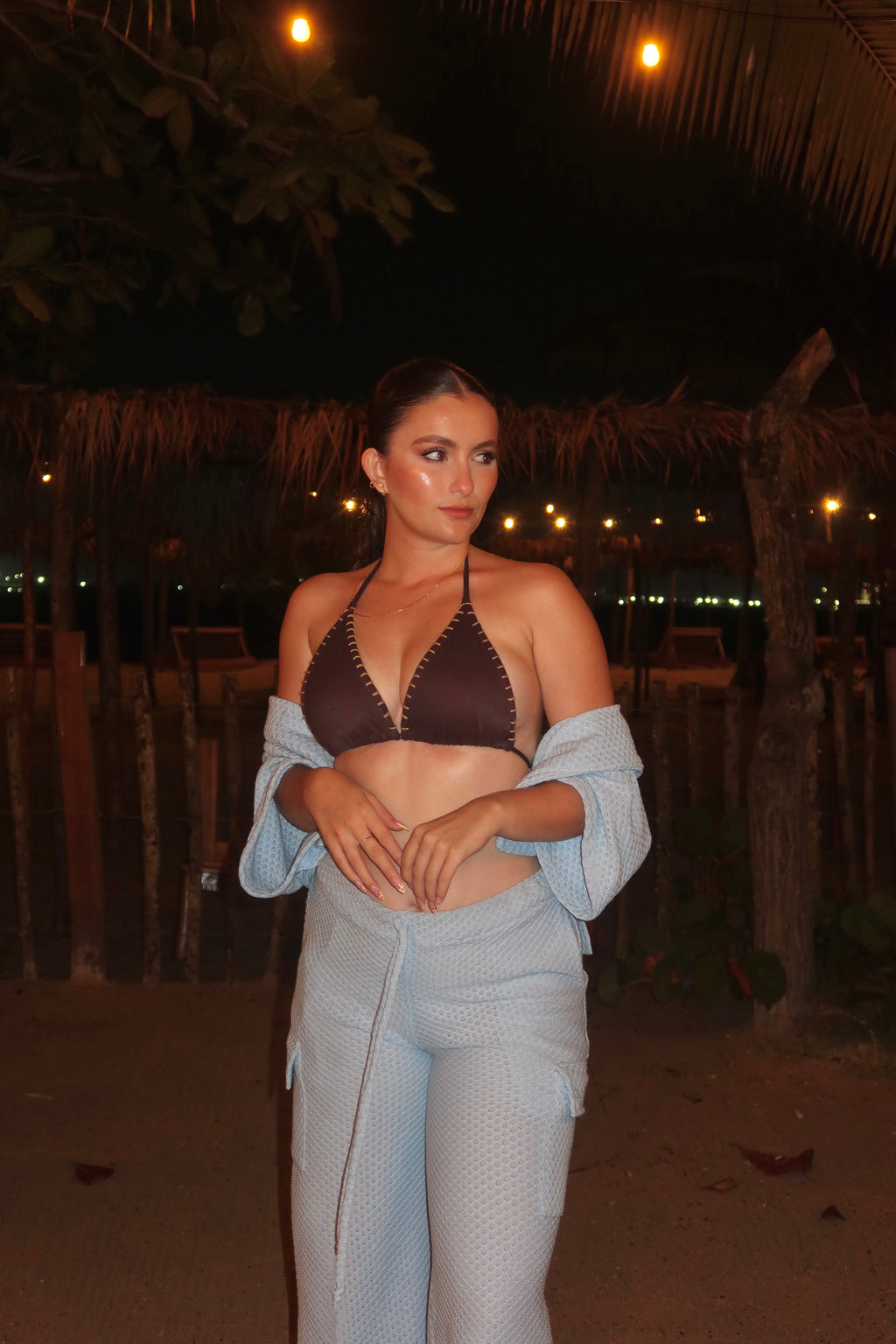 SET LIRIO - set chaleco y pant en malla